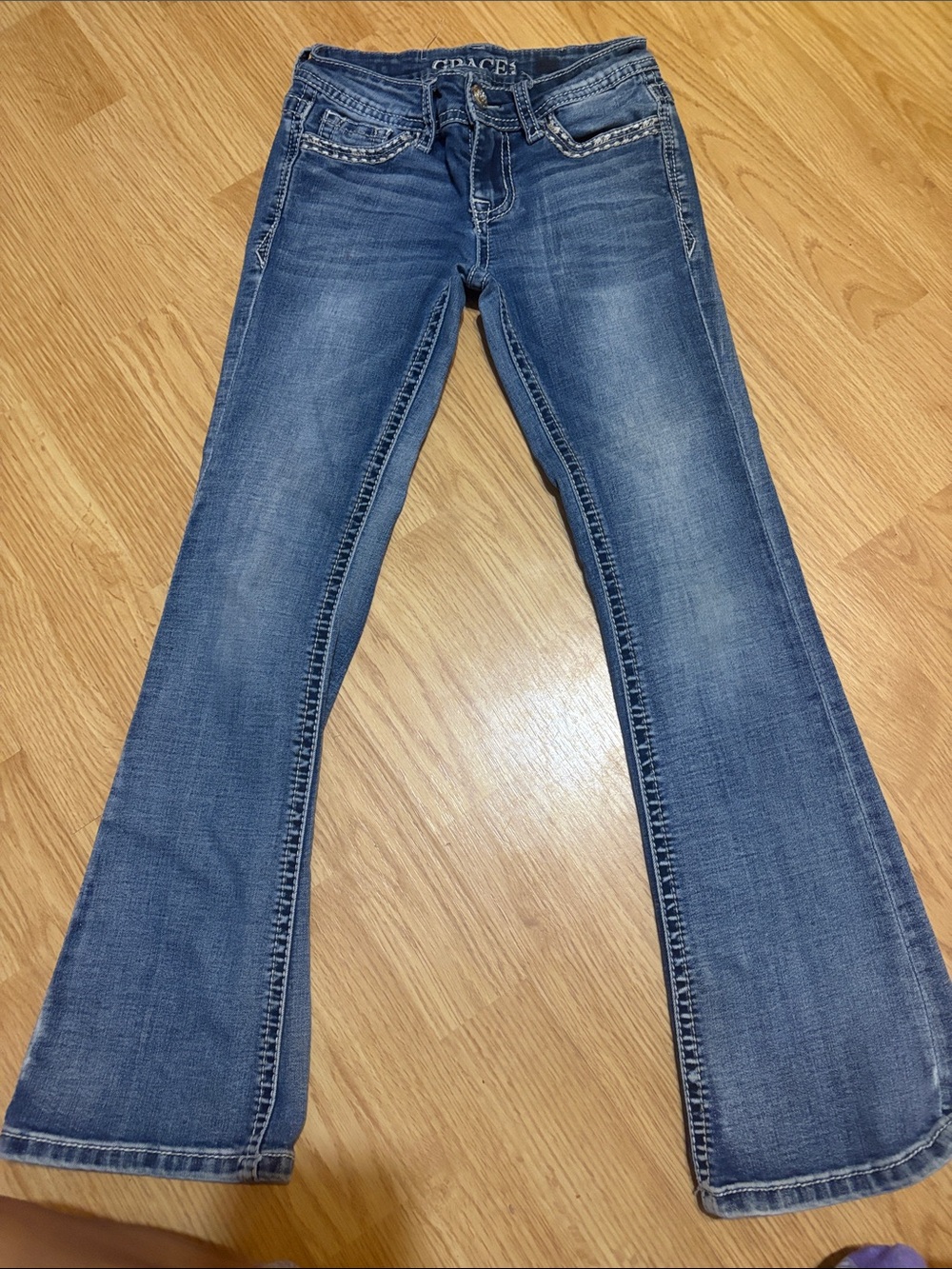 Grace in LA Medium Wash Flare Jeans